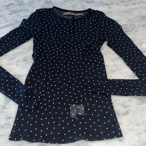 Enza Costa Sheer Crewneck Long Sleeve Polkadot Top - Picture 3 of 7